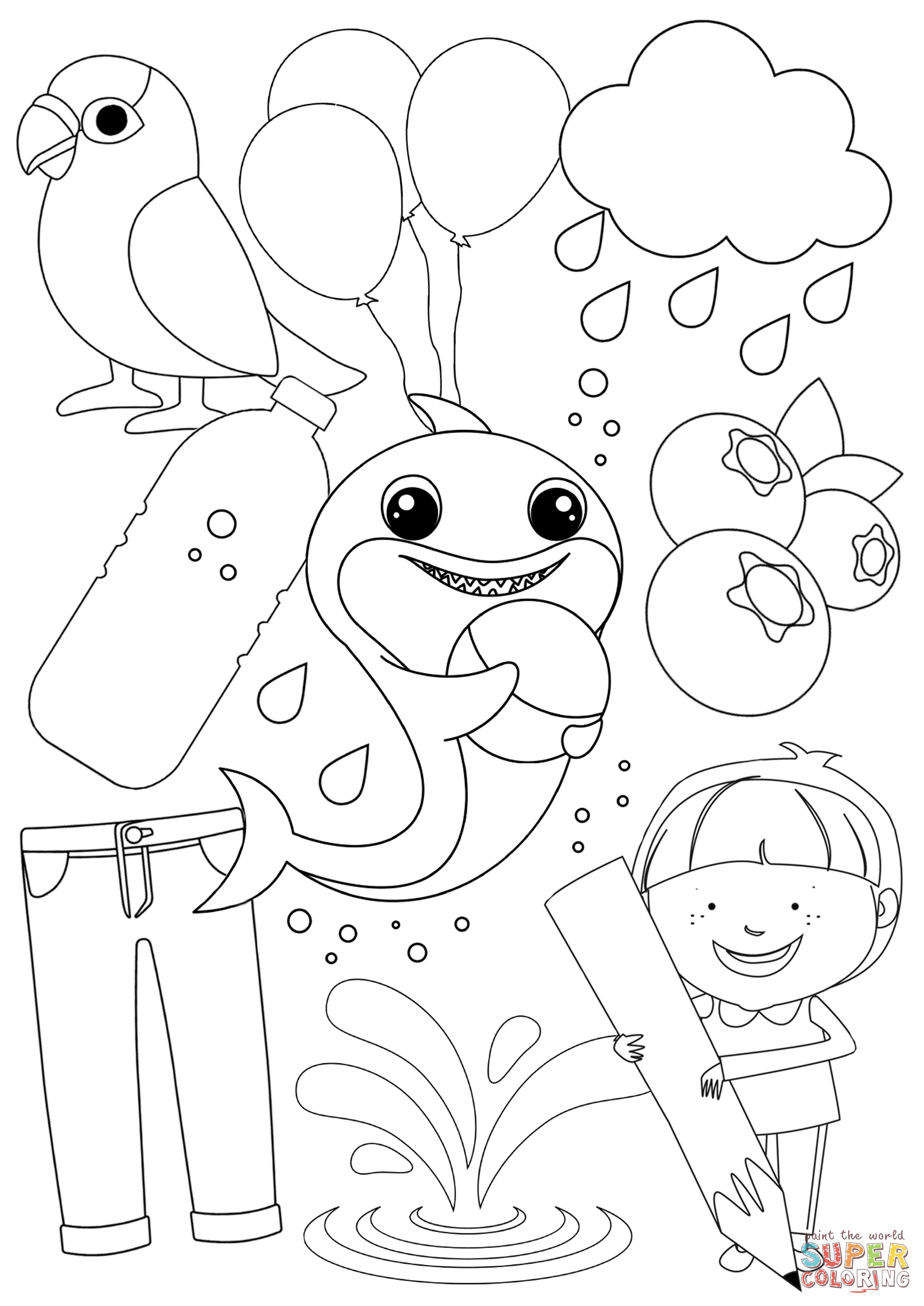 Blue color coloring page free printable coloring pages