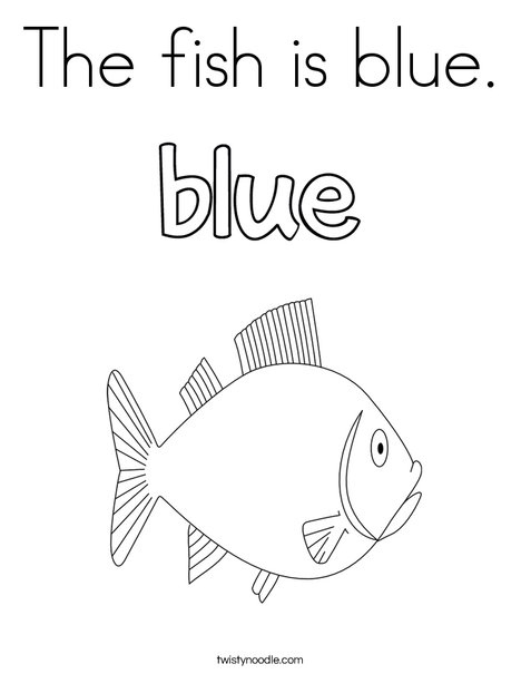 The fish is blue coloring page