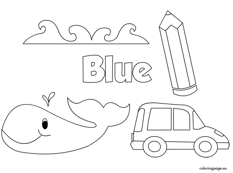 The color blue coloring page color blue activities color worksheets for preschool color activities