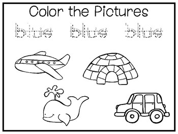 All about the color blue no prep tracing preschool worksheets and activities