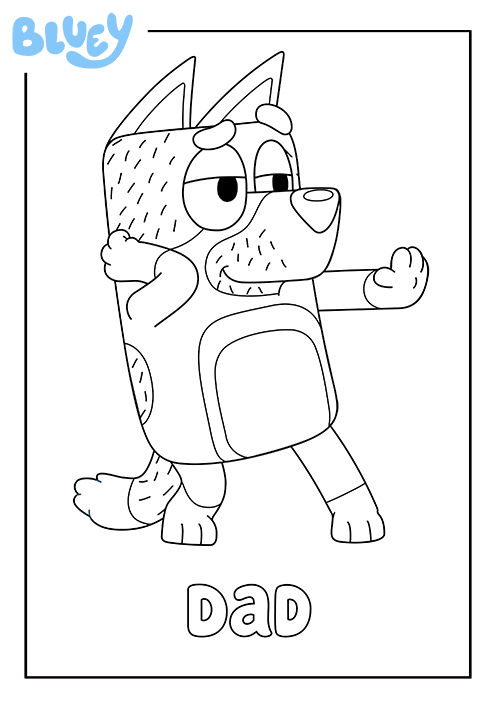 Print your own colouring sheet of s dad bandit