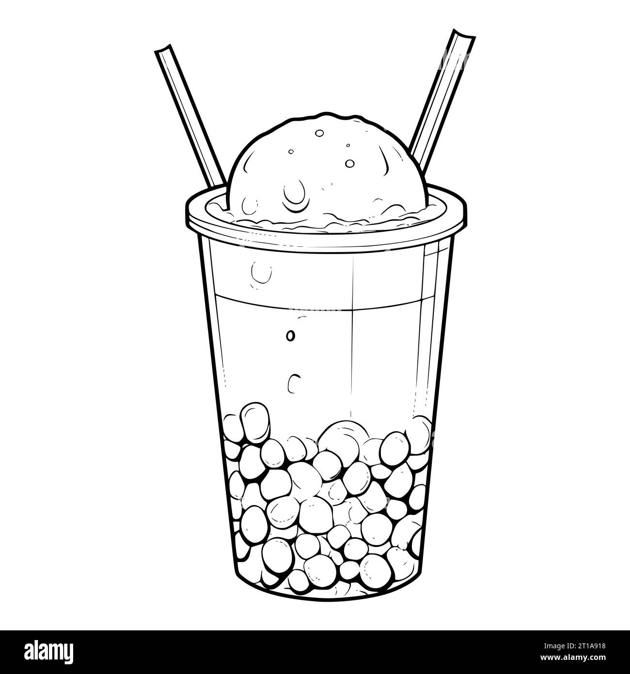 Bubble tea coloring page hi