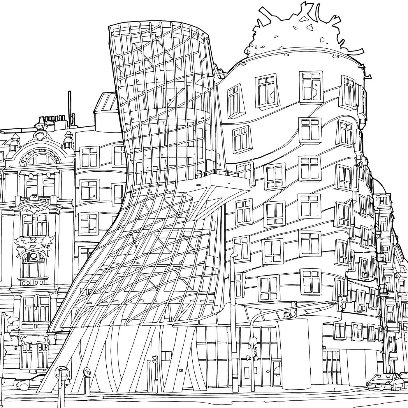 Stunning new coloring book shines a light on global architecture coloring books perspective drawing architecture adult coloring