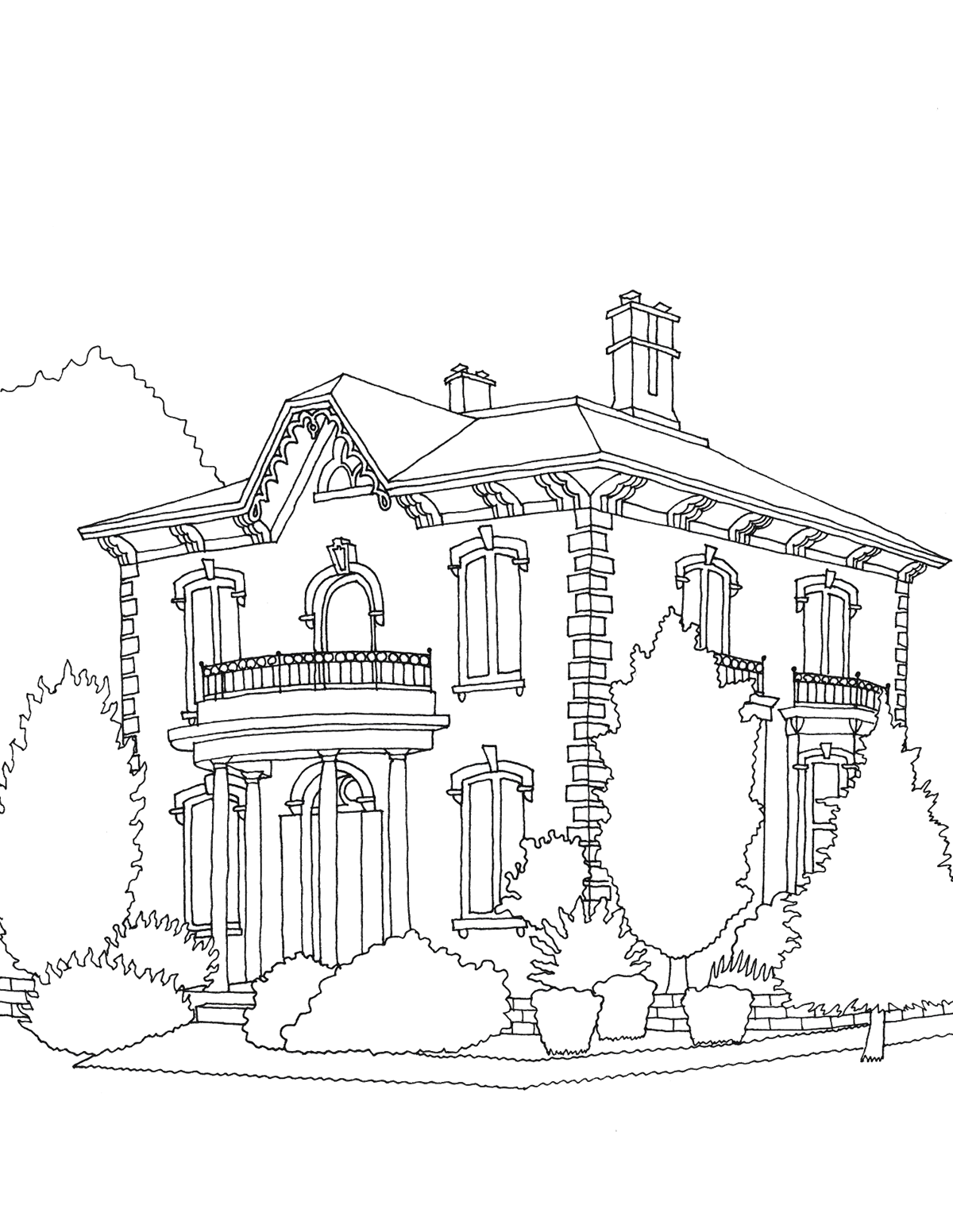 Architecture coloring pages