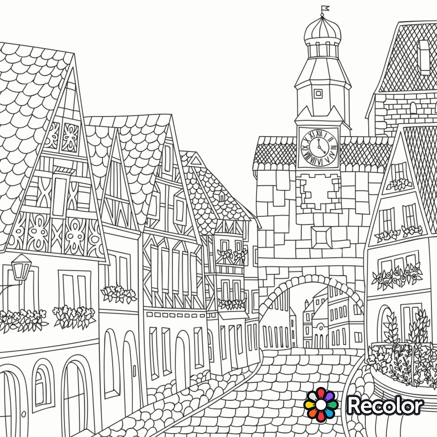 Architecture coloring page coloring pages coloring book art house colouring pages