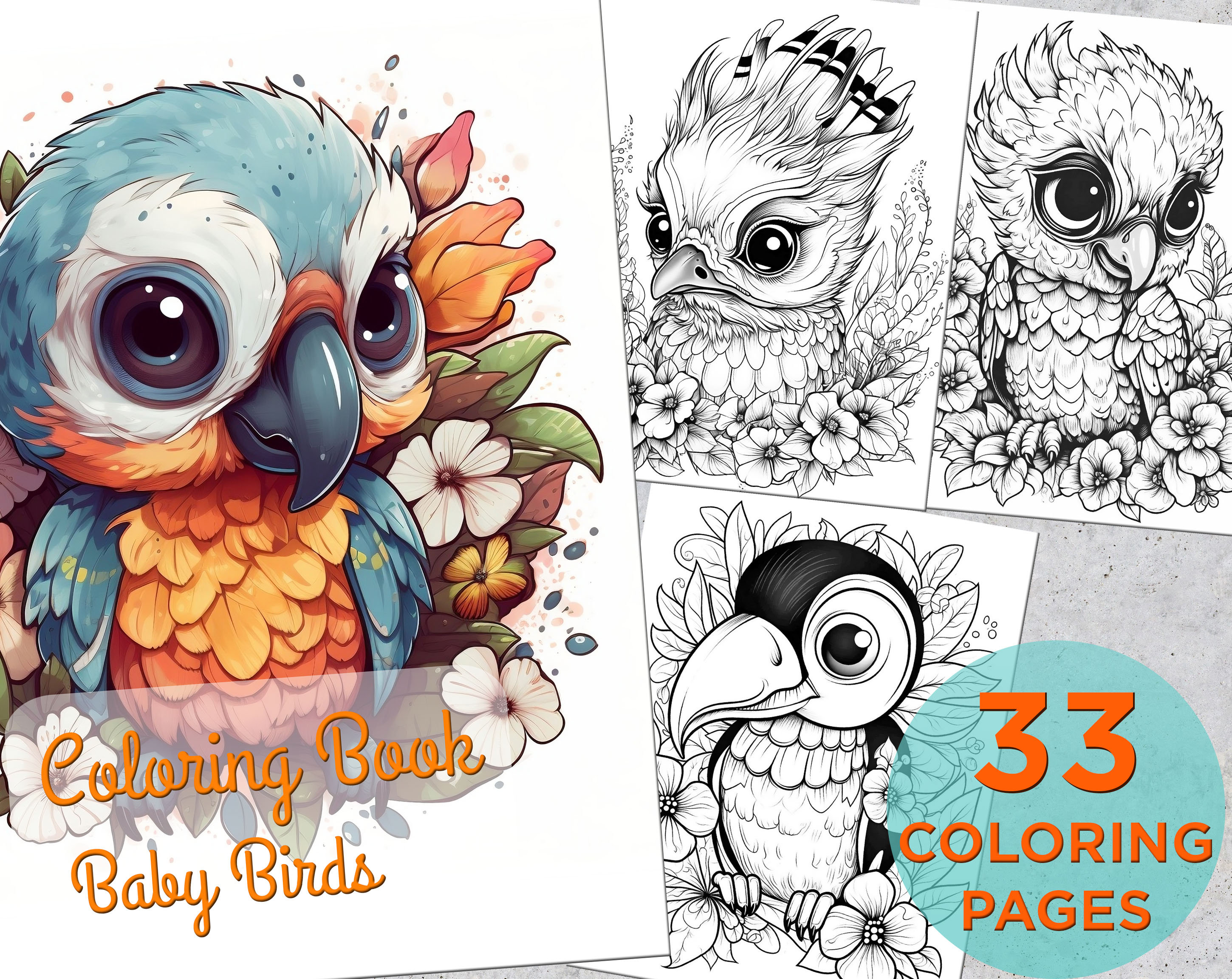 Baby birds coloring pages adults printable coloring page cute baby parrots coloring pages book cute baby birds digital coloring book