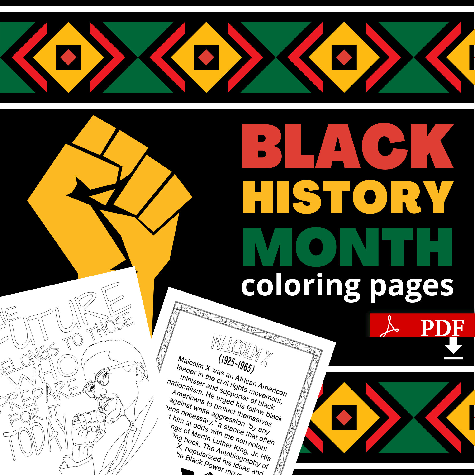 Best value black history month coloring pages digital