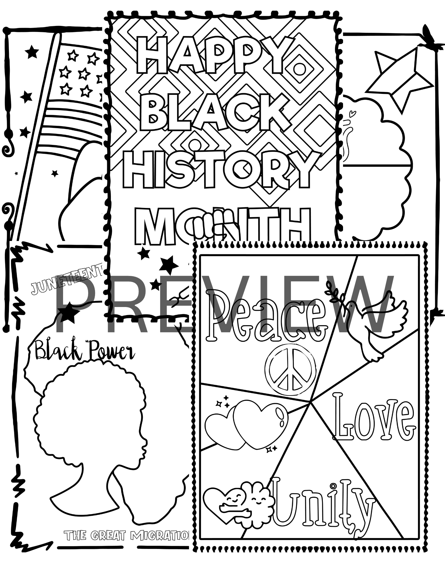 Black history month coloring pages made by teachers