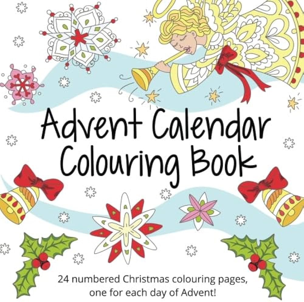 Advent lendar colouring book numbered christmas colouring pages for adults and older children small lindsay plyasheshnik tatyana books