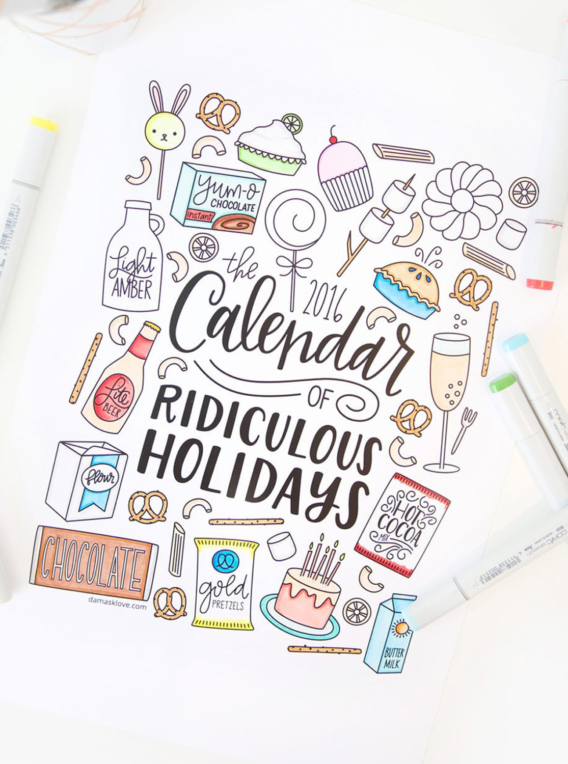 Free printable coloring calendar pages