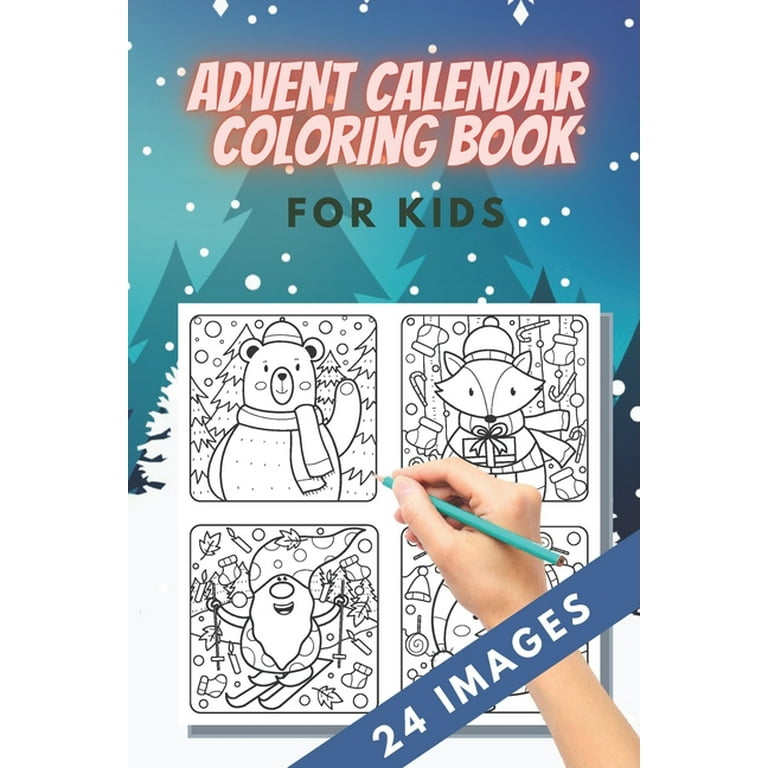 Advent calendar coloring book for kids numbered christmas colouring pages