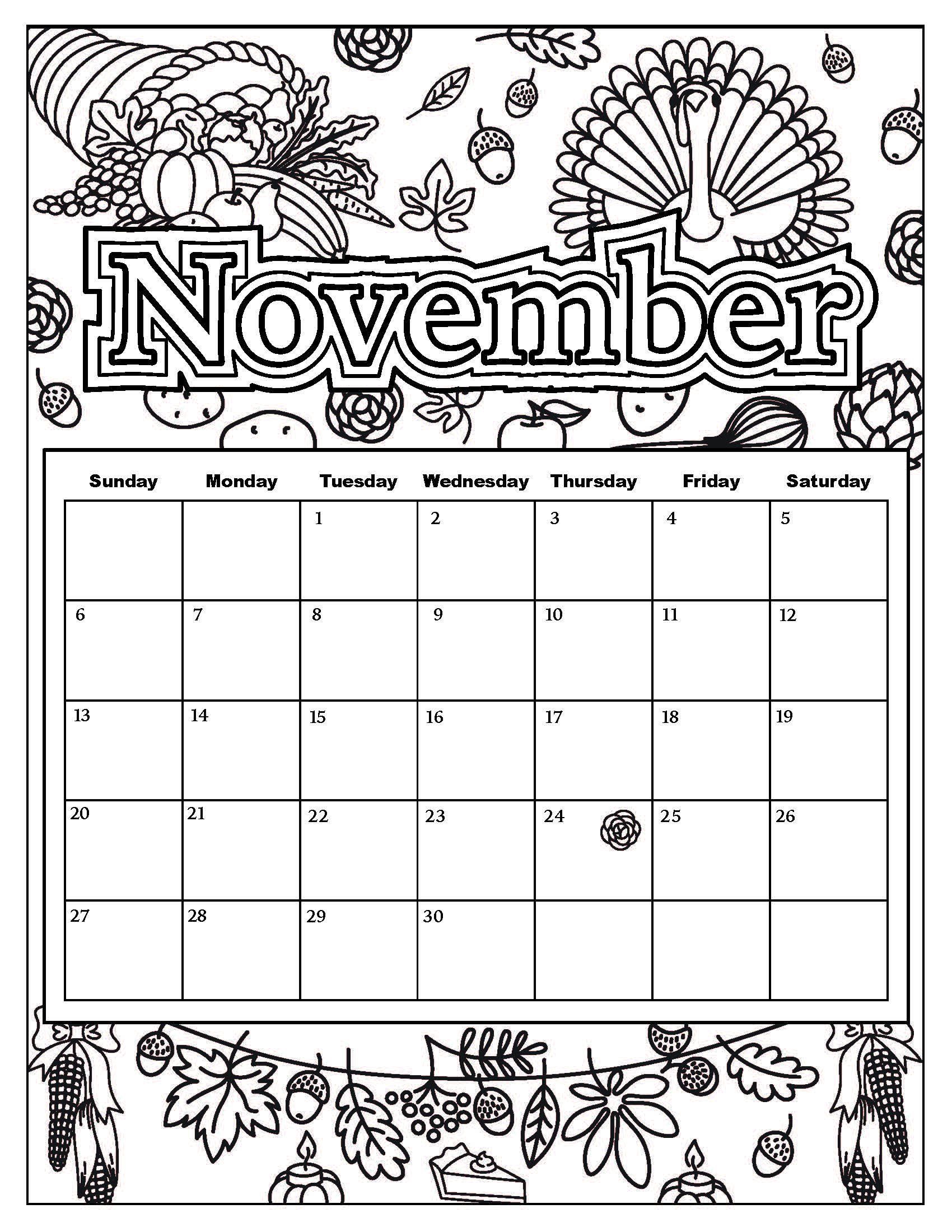 Added october pumpkin is everywhere and leaves are changing colors get ready for thanksgiving witâ coloring calendar coloring pages free printable calendar