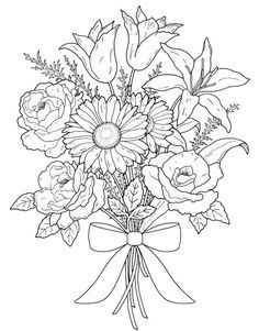 Flower coloring pages for adults