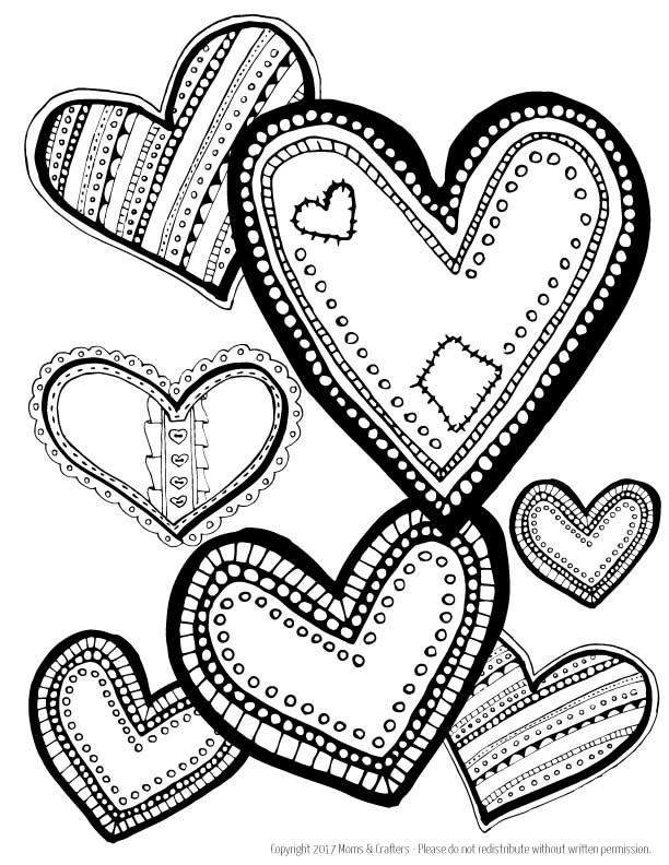 Hearts coloring page download heart coloring pages valentine coloring pages printable coloring pages