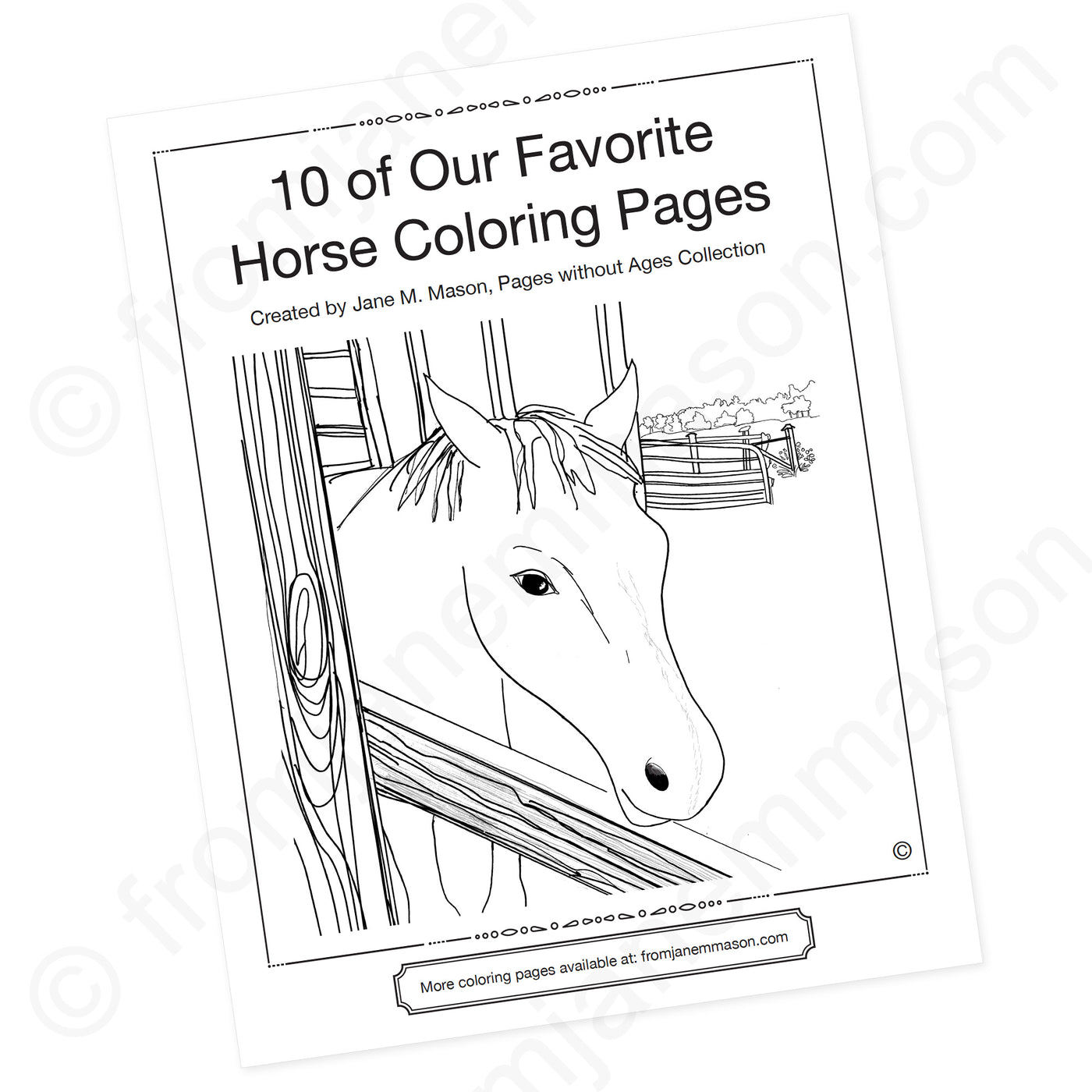 Horse coloring book featuring our favorite original horse drawings â from jane m mason