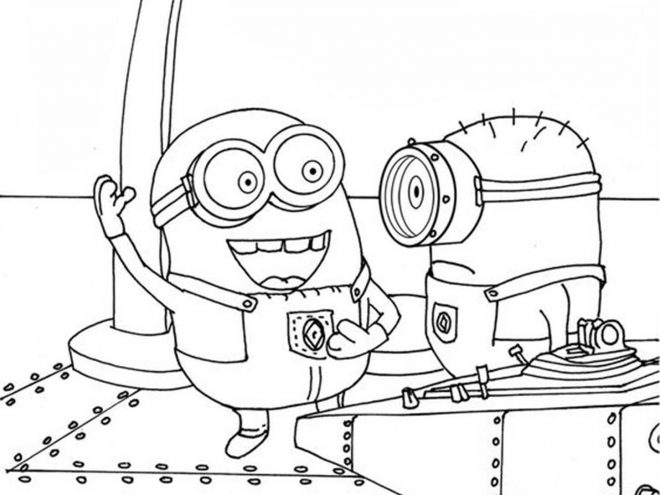 Free easy to print minions coloring pages