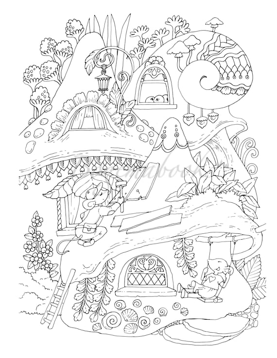 Nice little town adult coloring book coloring pages pdf coloring pages printable for stress relieving for relaxation