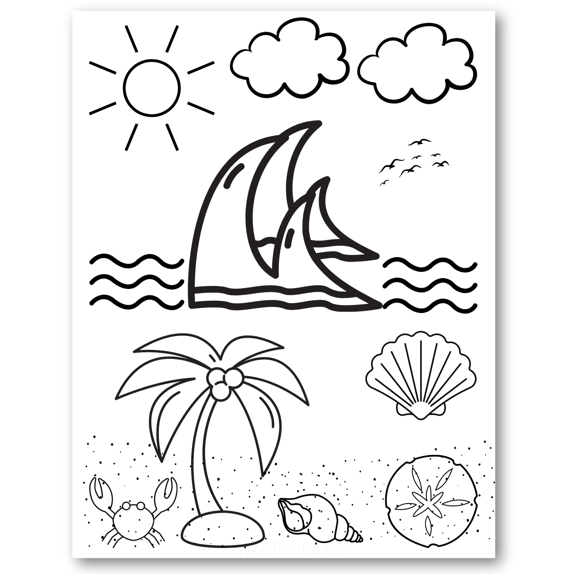 Summer coloring book for kids â at home with zan printables