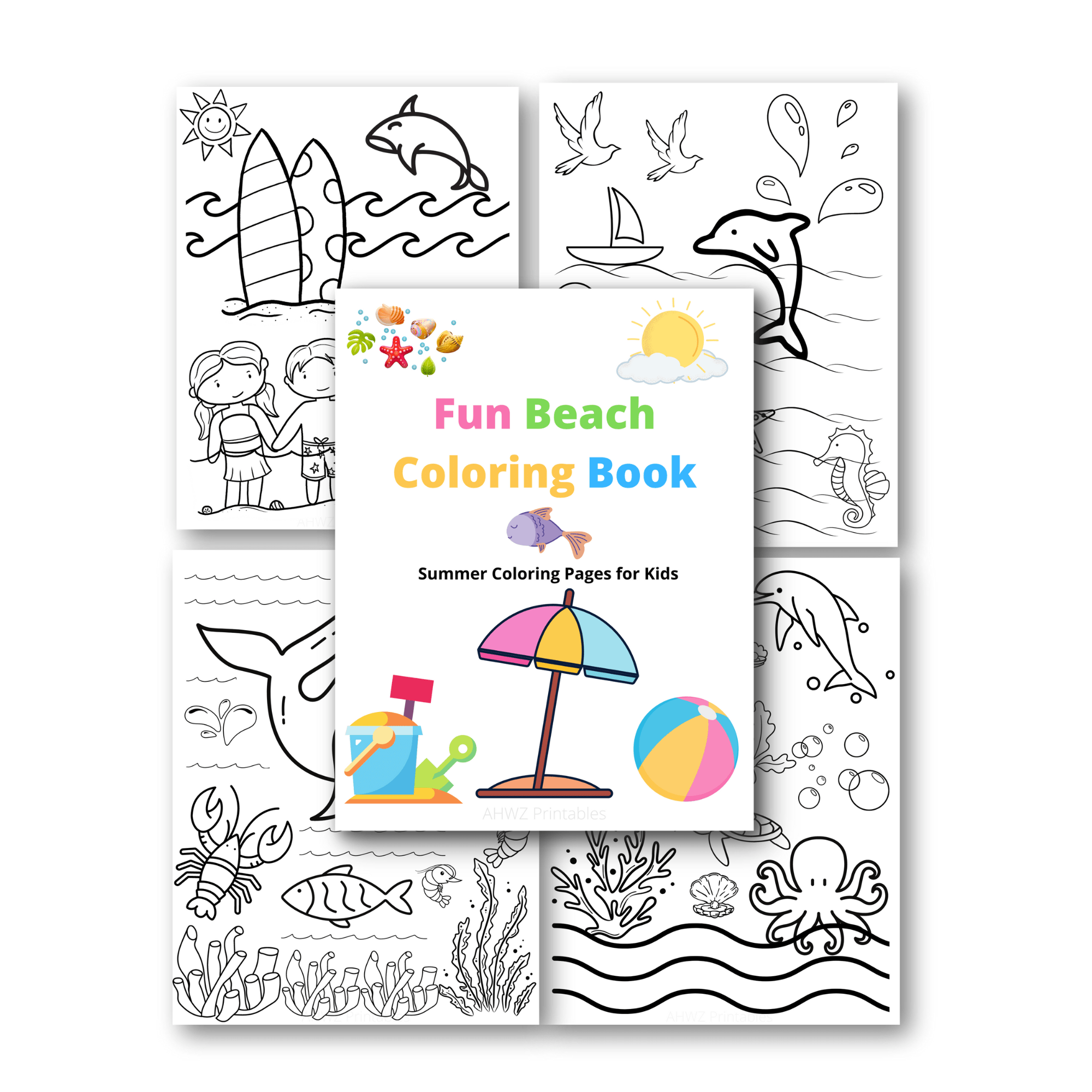 Summer coloring book for kids â at home with zan printables