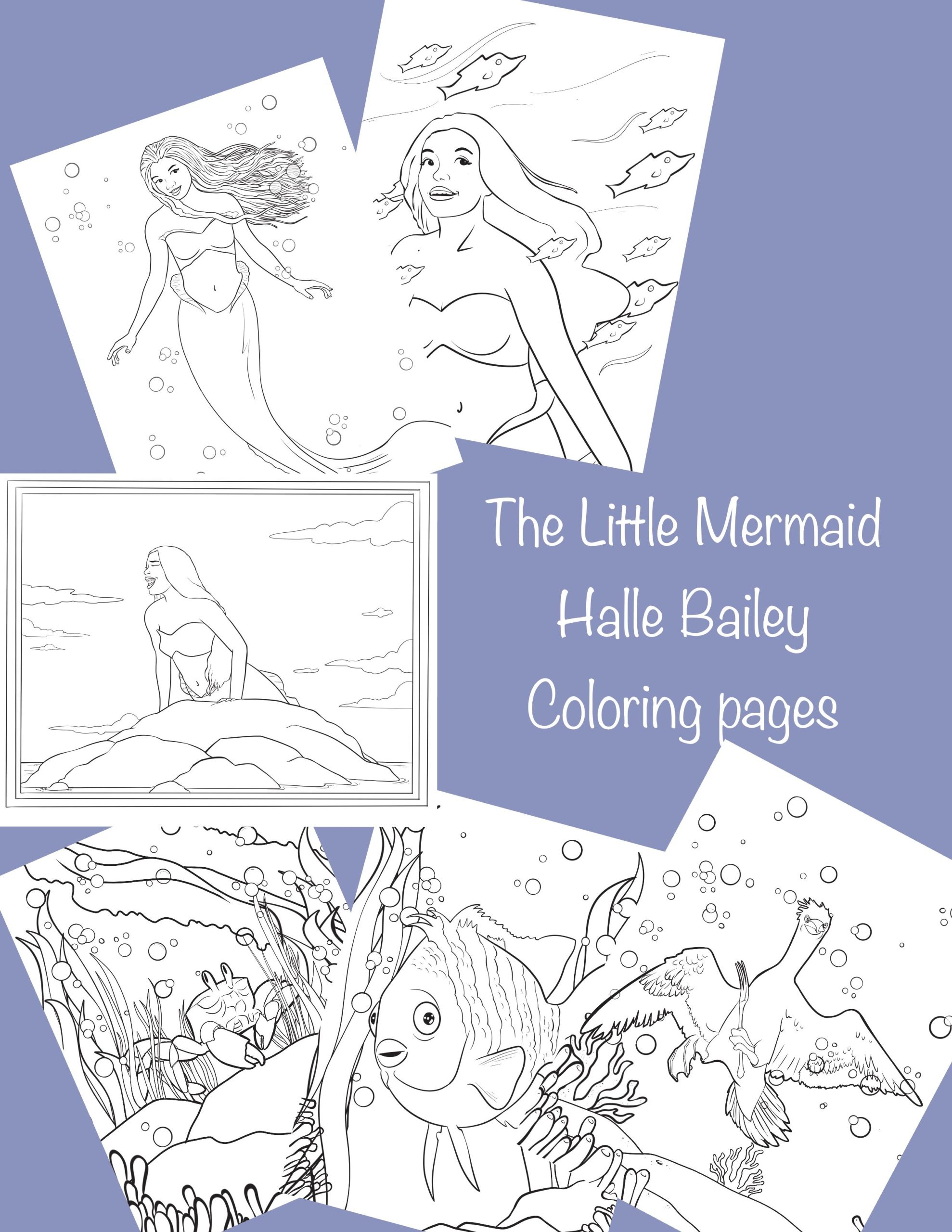 Halle bailey the little mermaid coloring pages