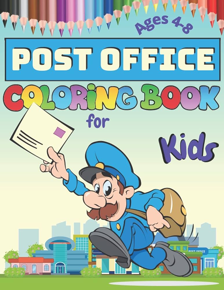 Post office coloring book for kids ages