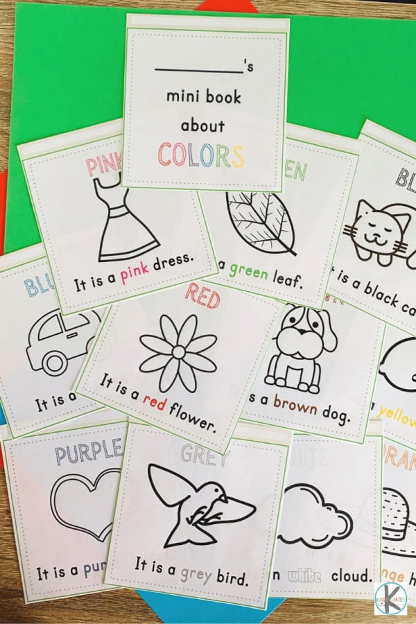 Free printable color mini book for kids