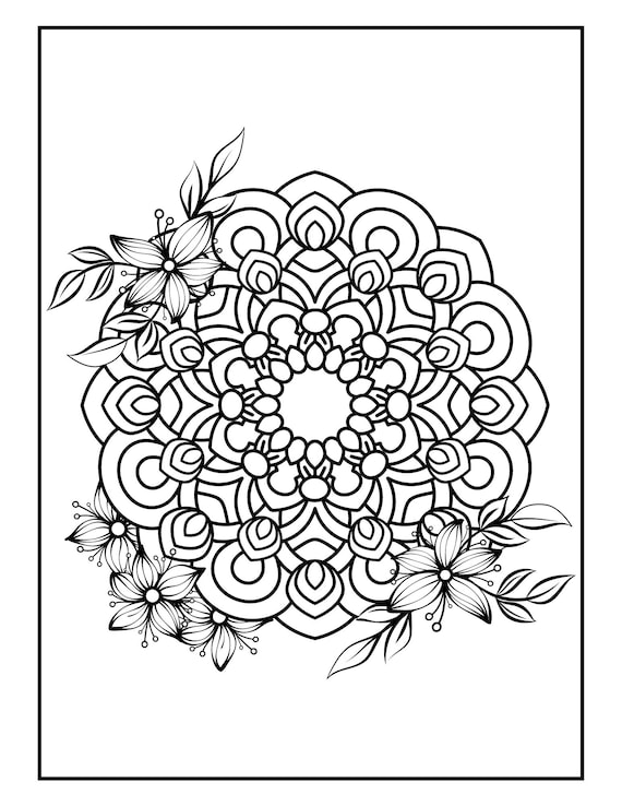 Large print coloring book for seniors digital activity book for seniors easy bold flower designs large coloring pages spring coloring pages