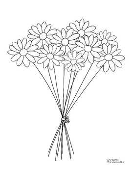 Cute printable springtime flowers coloring page for may â floral bouquet daisy