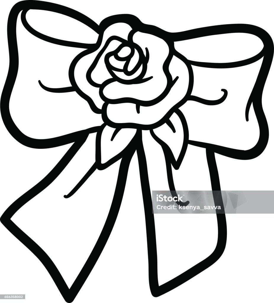 Coloring book bow stock illustration