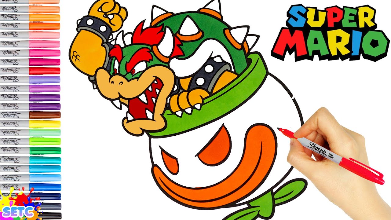 Super mario bowser coloring book