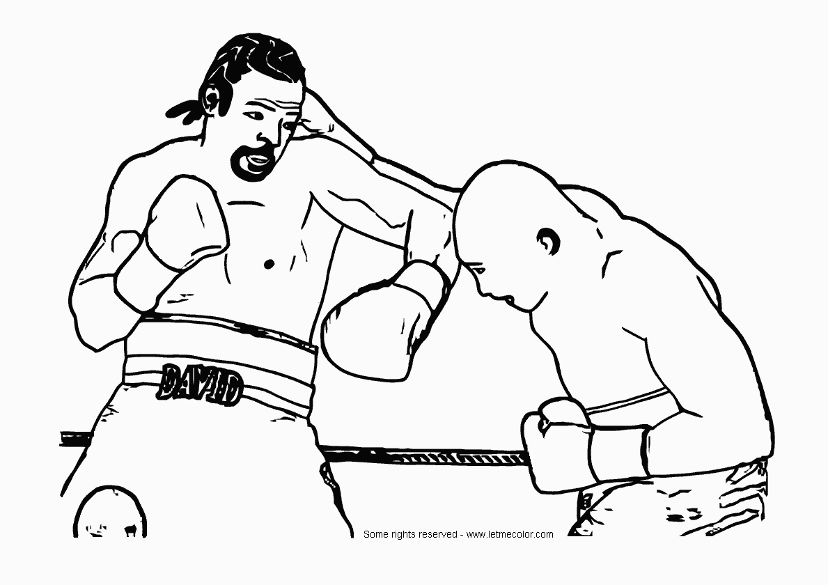 Boxing coloring page