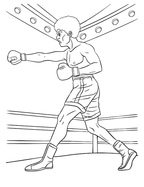 Premium vector boxing coloring page for kids