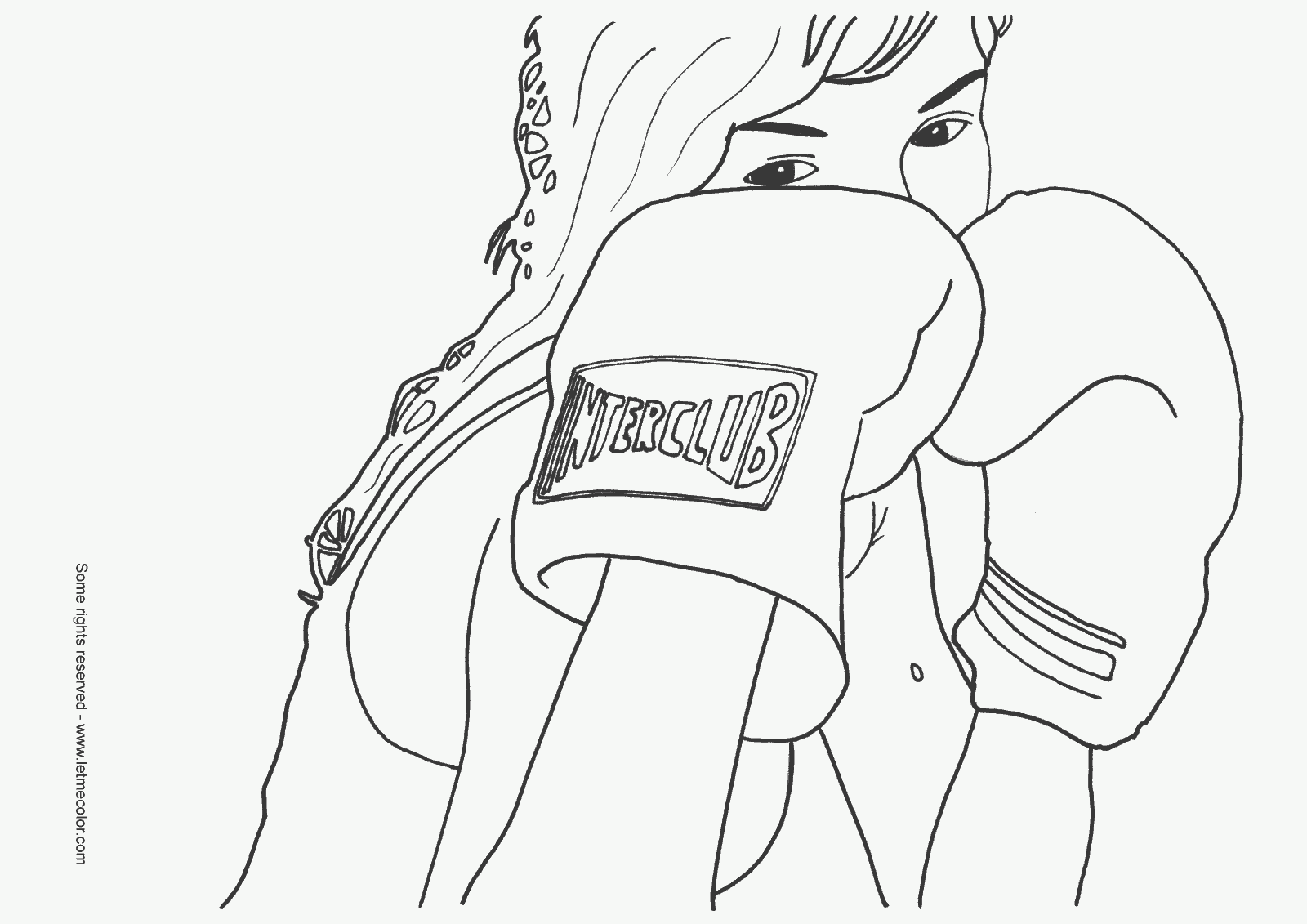 Boxing coloring page