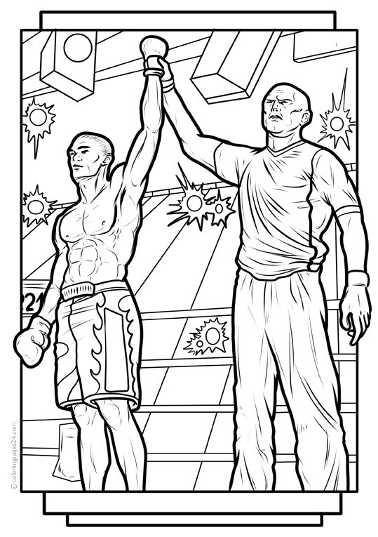 Boxing coloring pages