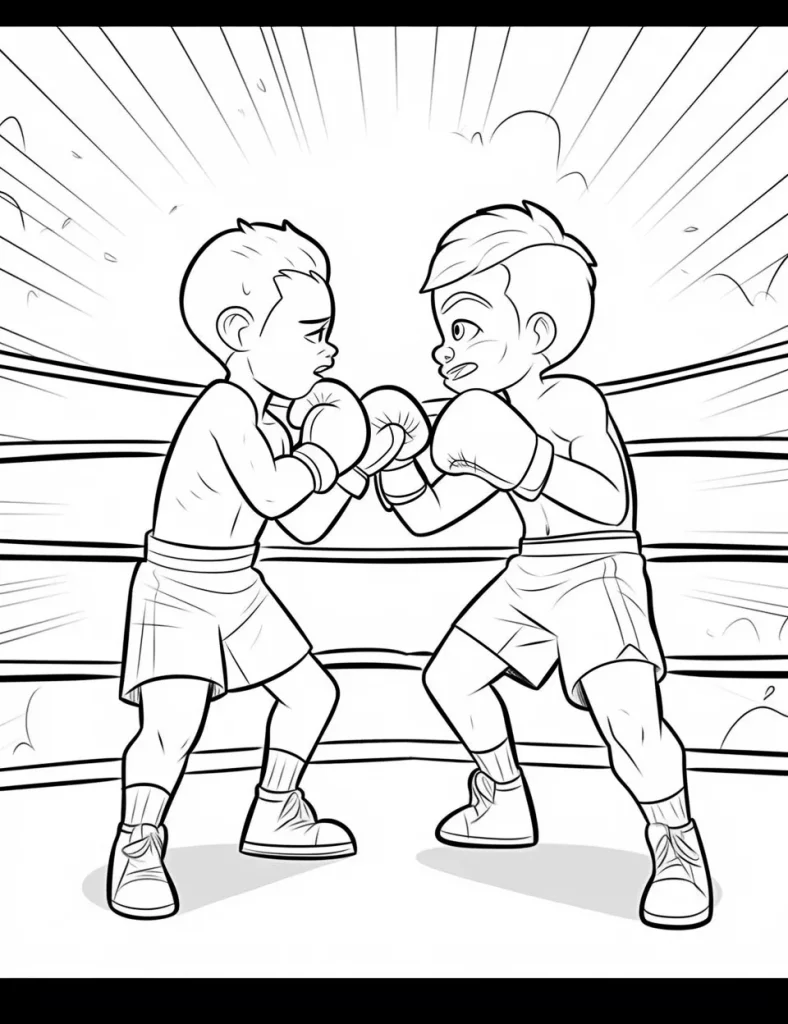 Boxing coloring pages printable coloring pages