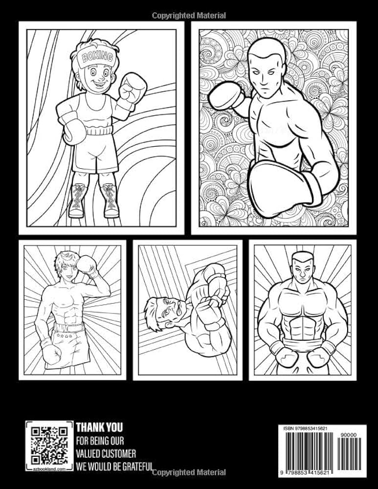 Boxing coloring book coloring pages for anxiety relief and creativity gifts perfect for boys men or any fans enjoy this fun activity moses deanna books