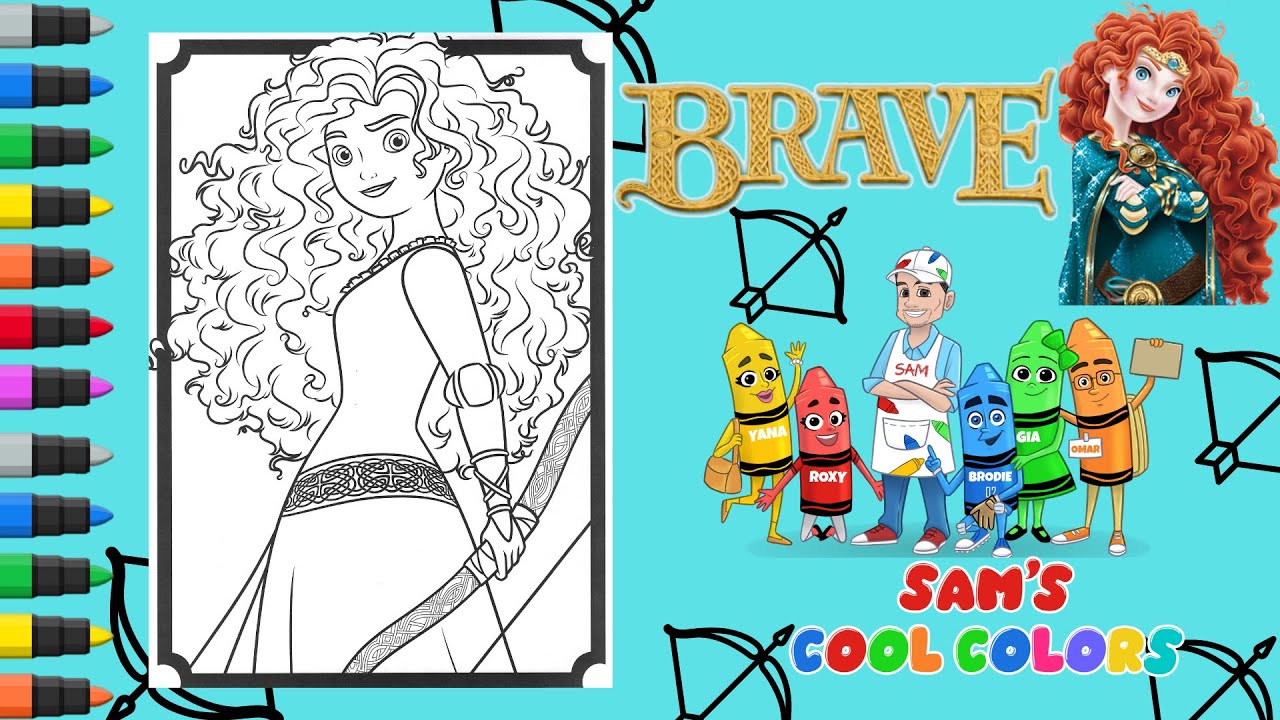 Coloring disney princess merida brave coloring book page disney princess merida coloring pages