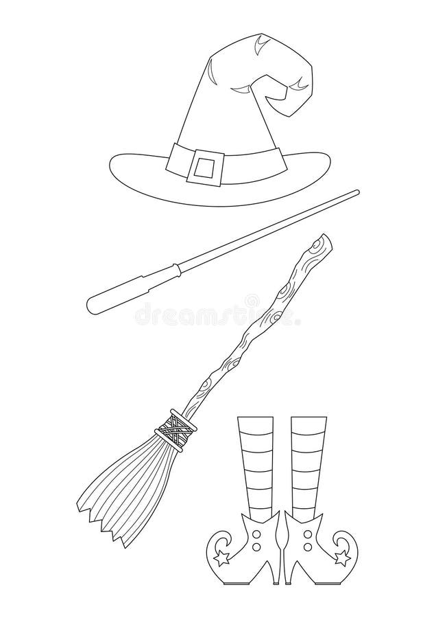 Broomstick coloring stock illustrations â broomstick coloring stock illustrations vectors clipart