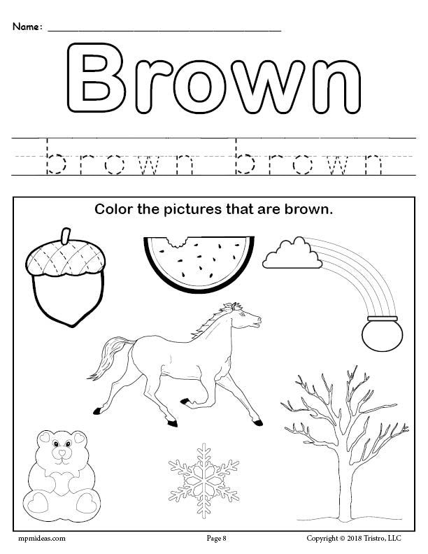 Color brown worksheet coloring worksheets for kindergarten color worksheets color worksheets for preschool