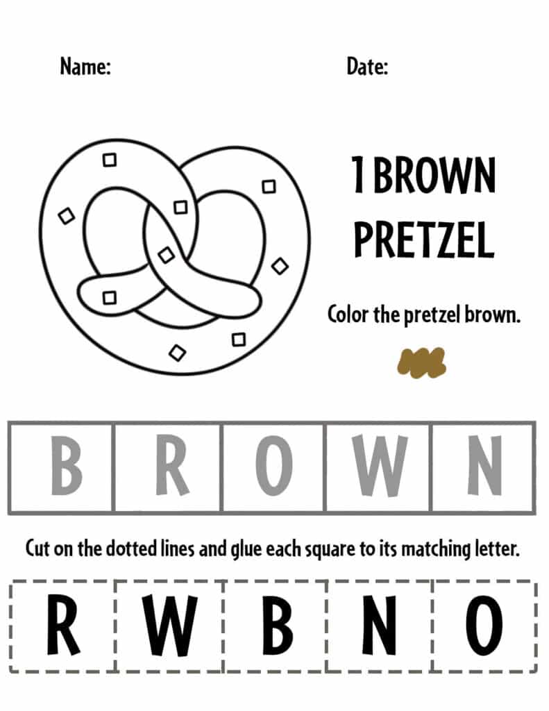 Brown color activities and worksheets for preschool â the hollydog blog