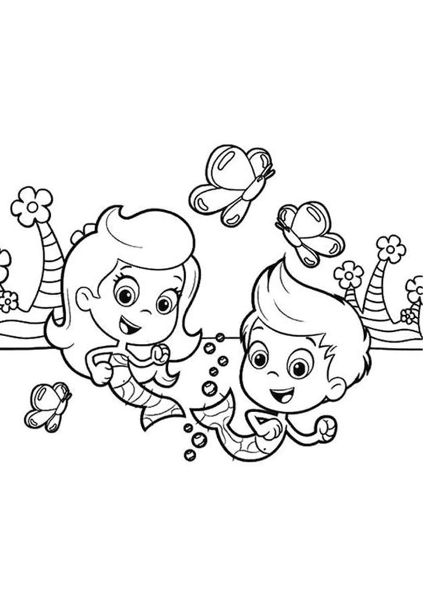 Free easy to print bubble guppies coloring pages