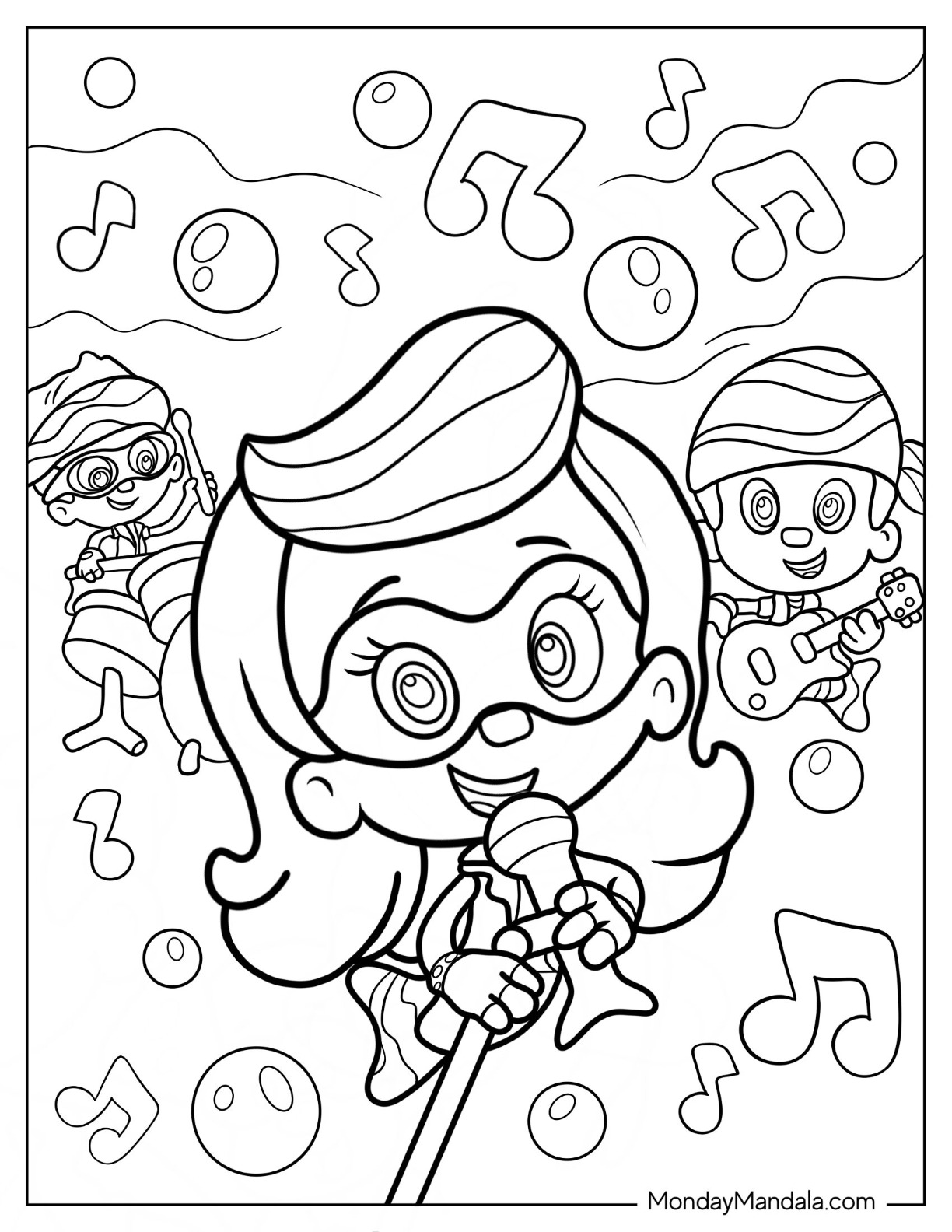 Bubble guppies coloring pages free pdf printables