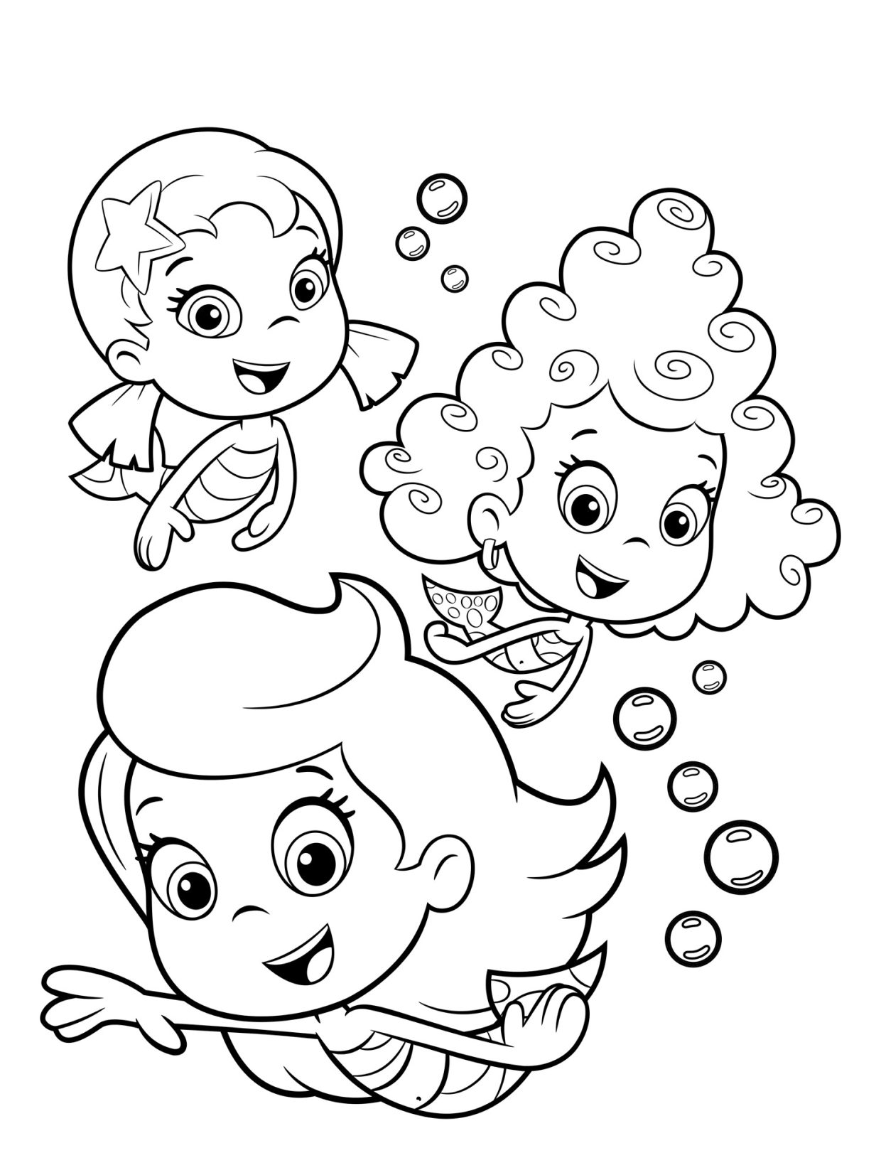 Free bubble guppies coloring pages