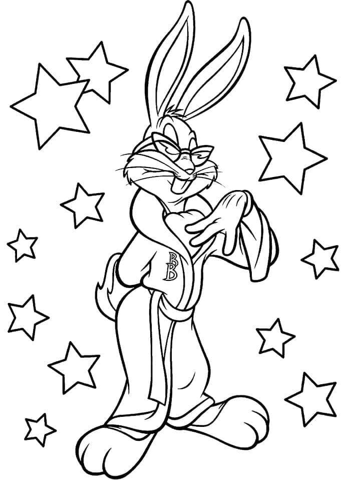 Awesome bugs bunny coloring page