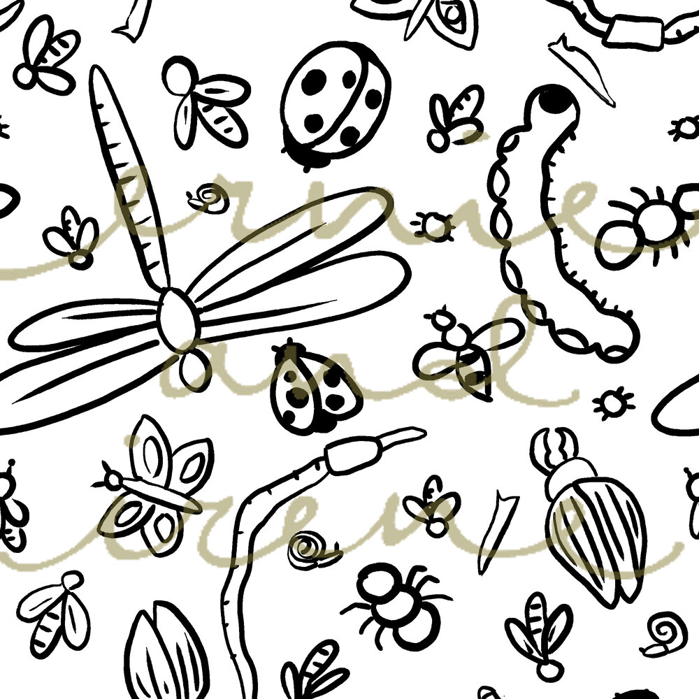 Bugs coloring page â ernie and irene fiber art