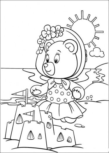 Build a bear coloring pages tessie bear builds sand castle coloring page super coloring coloring book pages castle coloring page bear coloring pages