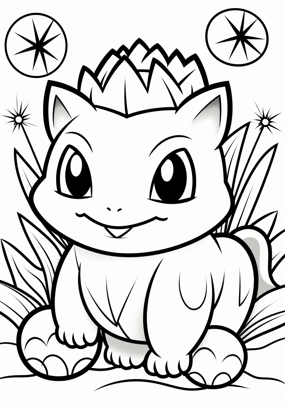 Delightful bulbasaur easy pokemon sketches