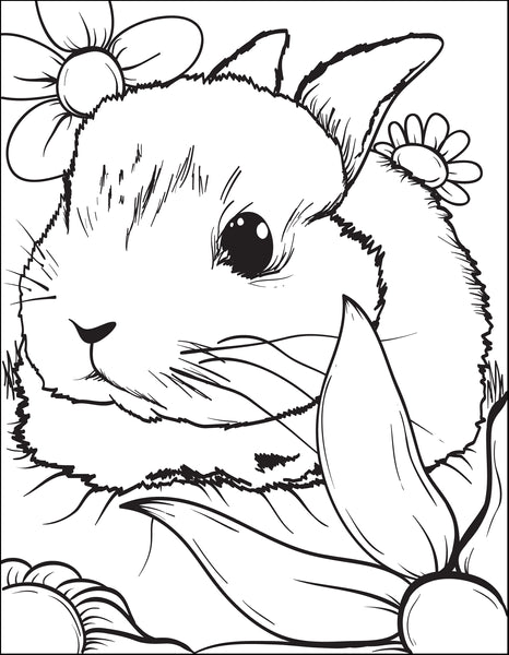 Printable bunny rabbit coloring page for kids â