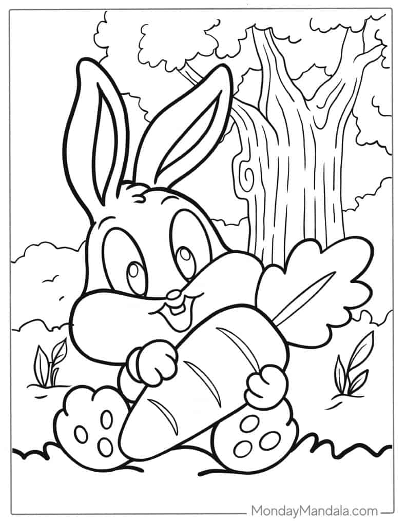 Rabbit coloring pages free pdf printables