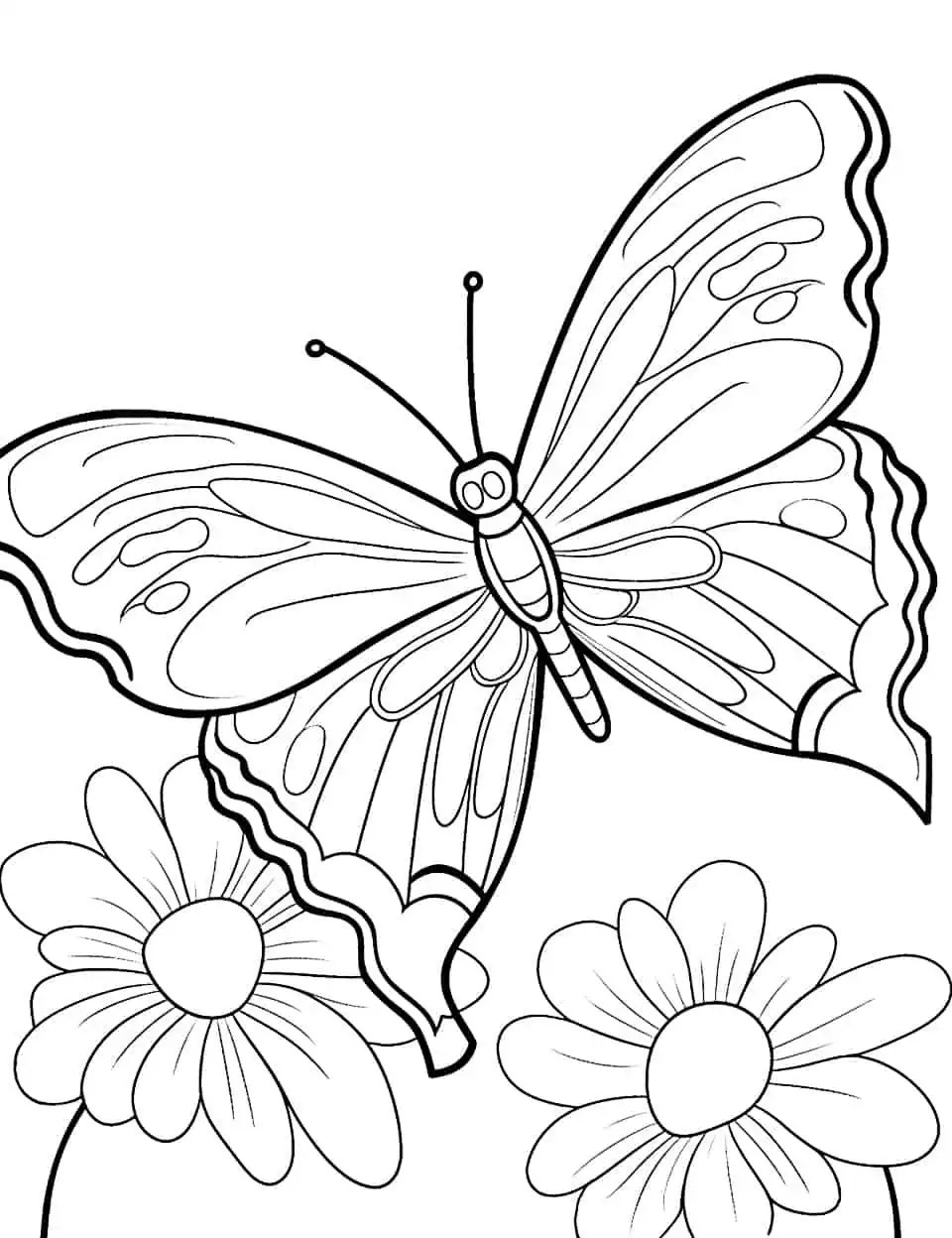 Butterfly coloring pages free printable sheets